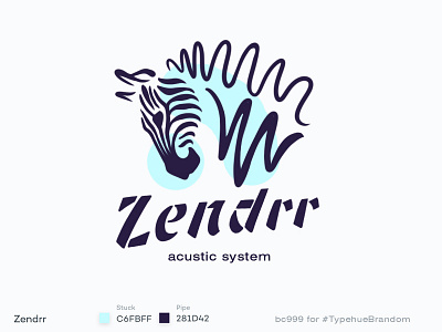 #Typehue 7 Zendrr animal branding lettering line logo logotype music sound wave zebra