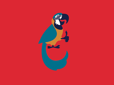 Parrot animal birds eye character childish circus design illustration logo parrot vector