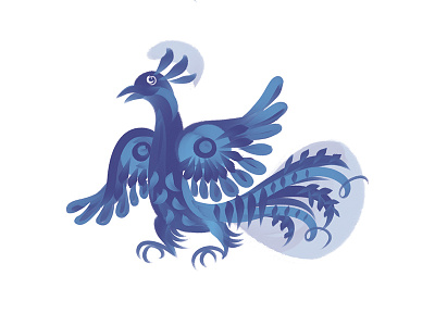Gzhel Bird animal bird brush childish design folk craft folkcraft graphic gzhel illustration logo