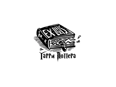 Harry Potter Exlibris biter biting book bw childish engraving etching exlibris graphics gravure hungry illustration logo magic potter toothy