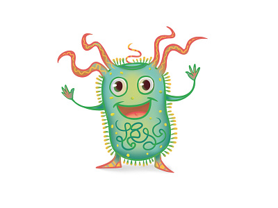 Microbe bacteria caricature character childish comic illustration microbe