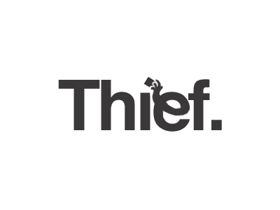 Thief branding bw design illustration logo