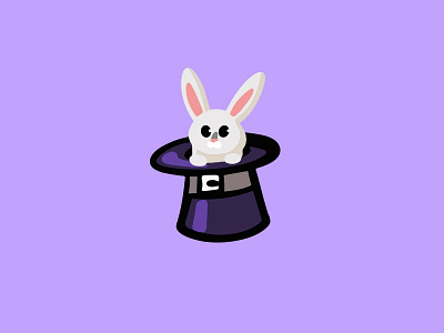 Focus-pokus animal character childish cylinder hare hat illustration magic rabbit show trick