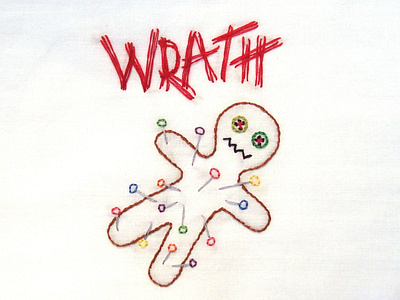 Wrath Embroidery Design design embroidery design illustration seven deadly sins voodoo doll wrath