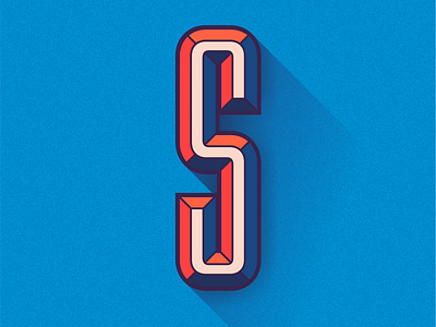 S by Serhiy Suprun blue clean debut design flat font illustration letter red type typography vector