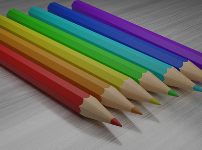 Pencils 3d blender color pencils