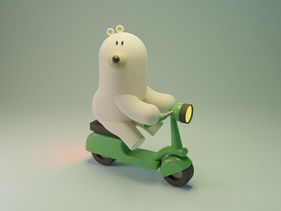 Bear on a moped 3D