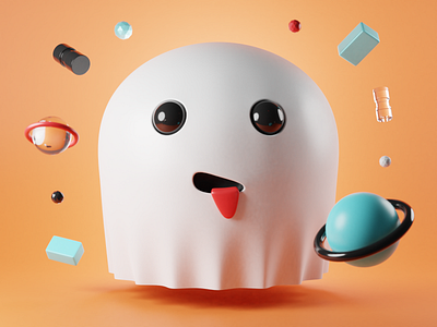 Funny ghost 3d blender cgplane cut funny ghost
