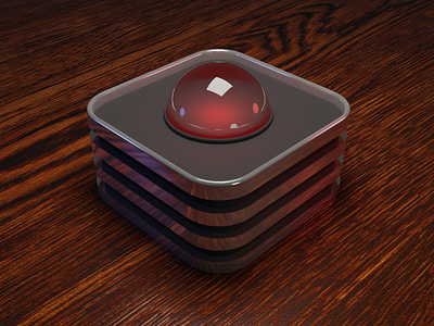 Red button 3d blender button material red