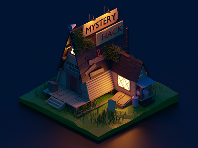 Mystery Shack 3d art 3dblender blender blender 3d blender3d blenderart blendercycles design gravity falls lowpoly lowpolyart