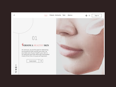 A skincare landing page