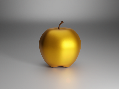 Golden Apple 3d apple blender design feedbackplease golden