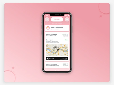 Smart Calendar UI assistant business calendar cards icons integration schedule siri smart tabs type ubereats weather widget