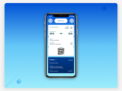 Smart Calendar UI—Passes accessible airport behavior boarding calendar card context gesture interaction design iphone machinelearning product smart travel travel app ux widget