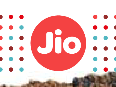 Welcome To Jio branding design dots email jio logo red template