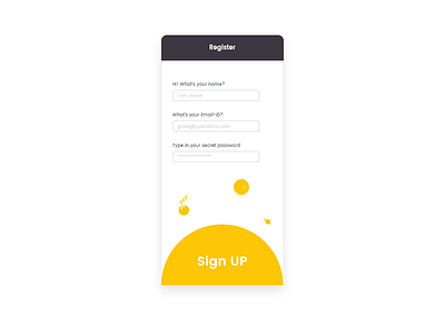 01# DailyUI - Signup app challenge dailyui design email practice register screen ui