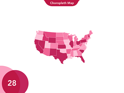 28 Choropleth Map bar charts circle dots gradients intro lines notch overlay pie
