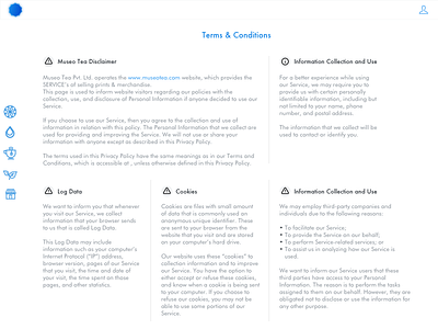 A clean approach to Legal Copy brand clean conditions copy layout navigation tea terms typo