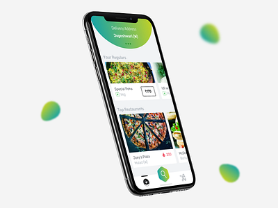 Food Delivery App app blob button cart delivery food india pizza splash ui ux
