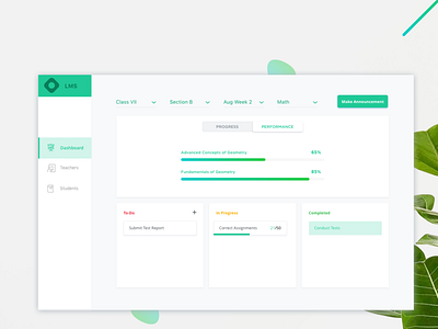 LMS Dahsboard circle design gradients illustration