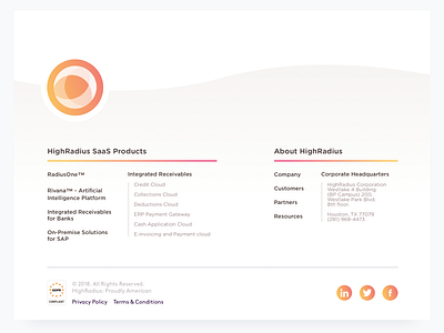 Highradius Homepage Footer
