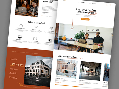 Shared Space Offices Landing Page Concept clean clean ui co working co working space concept design landing page mobile mobile website shared space ui ux uxui webdesign website