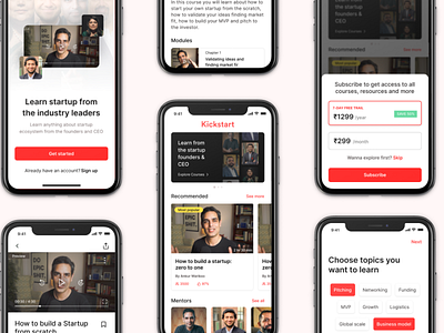 Masterclass app for startup