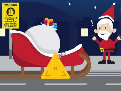 Santa got clamped! christmas clamped presents santa slay