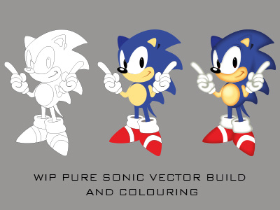 Pure Vector Sonic Illustration and Colouring illustrator only poster sega sonic sonic mania vector wip