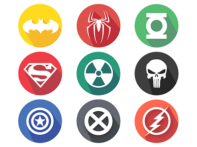 Superhero Icon Set ai flat hero icon set