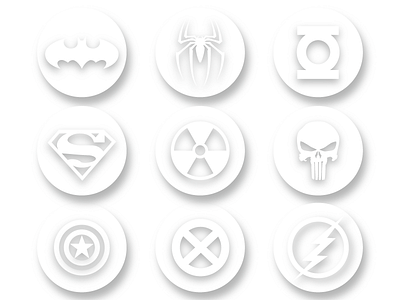 Superhero Icon Set ai hero icon set white