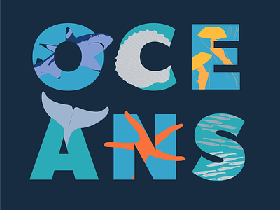 Oceans art color design enviorment fish illustration illustrator ocean sea shark vector water