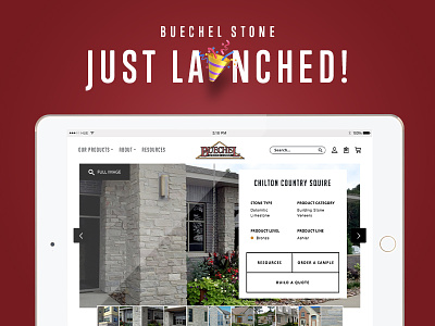 Just Launched! –Buechel Stone black and white ecommerce stone ui user interface web design wordpress