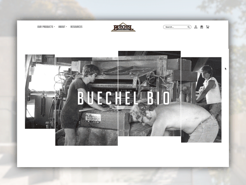 Buechel Company Page about black and white company ecommerce stone ui user interface web design wordpress