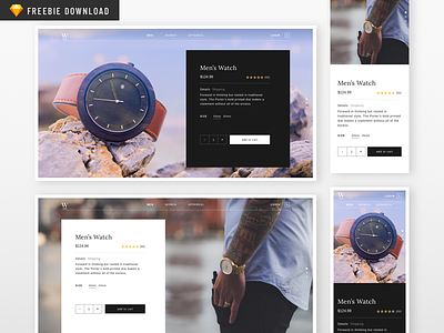 Sketch Freebie - Watch Product Page