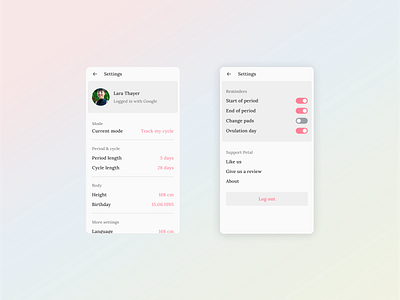 UI challenge - 07: settings settings ui ui challenge ux