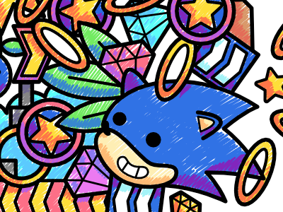 Doodle Sonic the hedgehog affinitydesigner cartoon color draw experiment huion illustration sonic vector