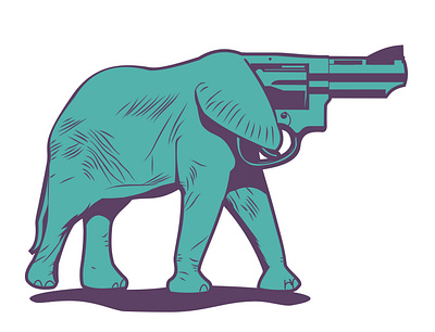 Elephant Gun animal artwork bang branding colors corel elephant gun icon illustration illustrator logo vector