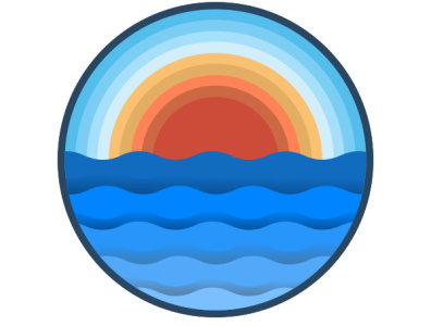 O Mar artwork beach branding colors creative design illustration logo sea sky sun vector