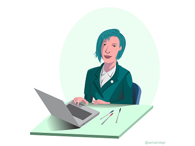 Advocate advocate character diy flat green illustration minimal office vector work
