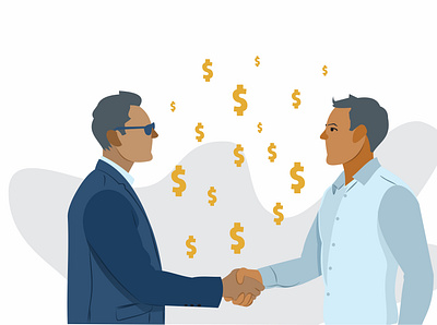 Closing deal bank business cash closing deals design dinheiro illustration money success vector