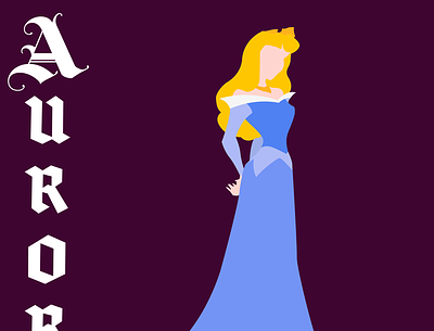Aurora design disney art illustration typography vector