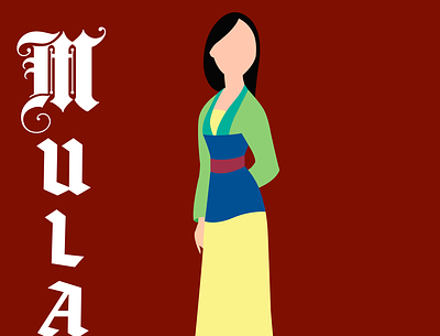 Mulan design disney art illustration illustrator typography vector