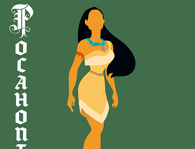 Pocahontas design disney art illustration illustrator typography vector