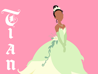 Tiana design disney art illustration illustrator typography vector