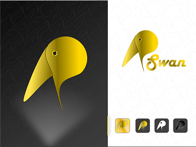 Swan - Gold gradient brand design brand identity branding businesslogo design flat graphic design logo minimal mobile product design typography