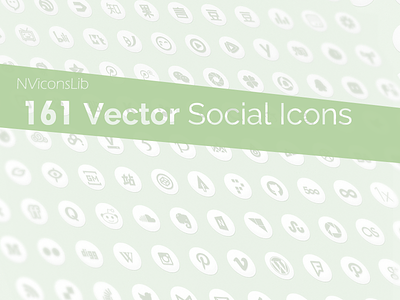 NViconsLib - 161 vector Social Icons on Github freebie icon psd social icons svg vector