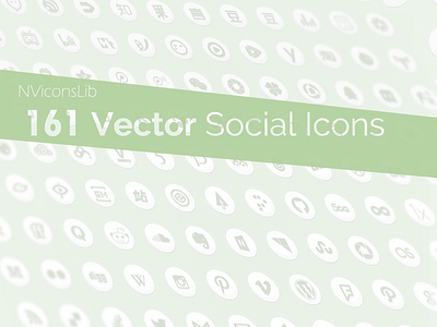 NViconsLib - 161 vector Social Icons on Github freebie icon psd social icons svg vector