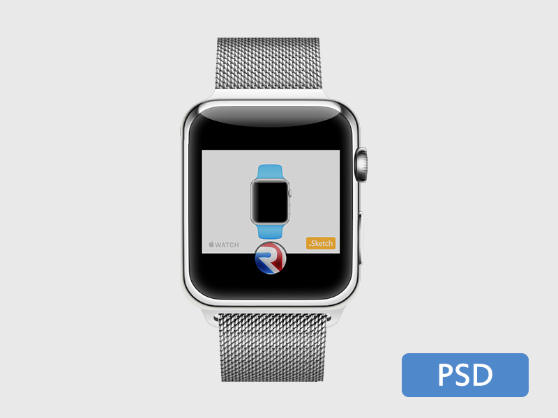 Apple Watch .PSD applewatch free freebie iwatch metal psd strap template vector
