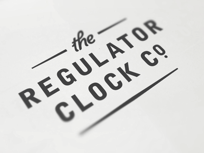 Regulator Clock Co. clock id logo regulator clock company